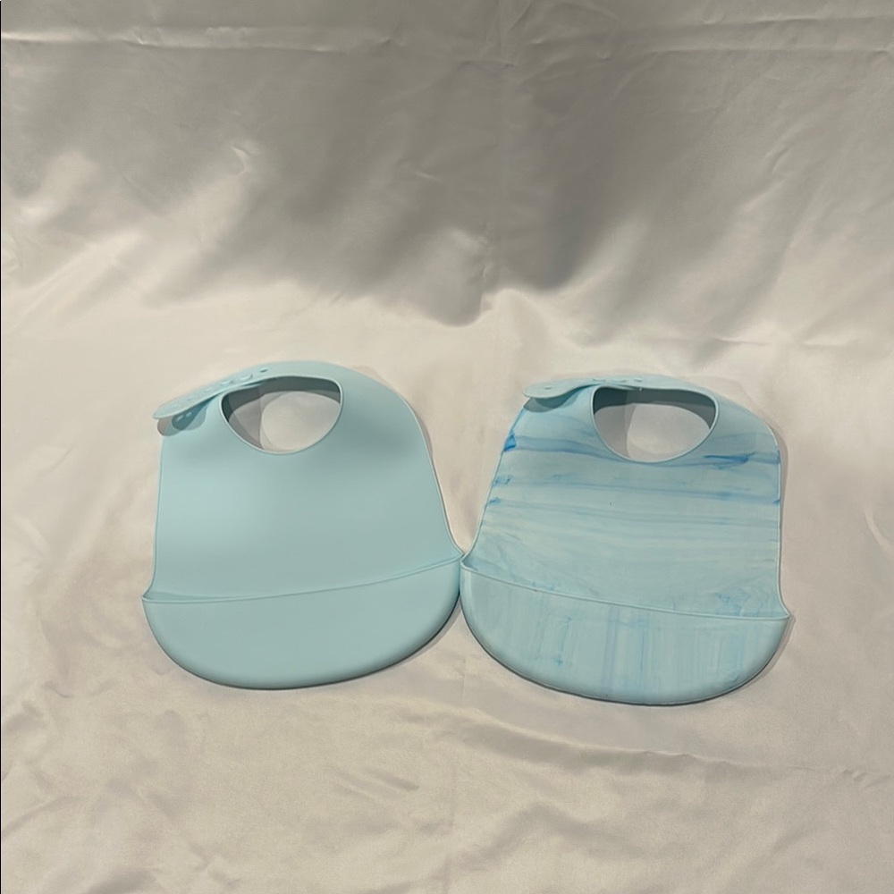 Sky Blue Silicone Bib Duo for Kids